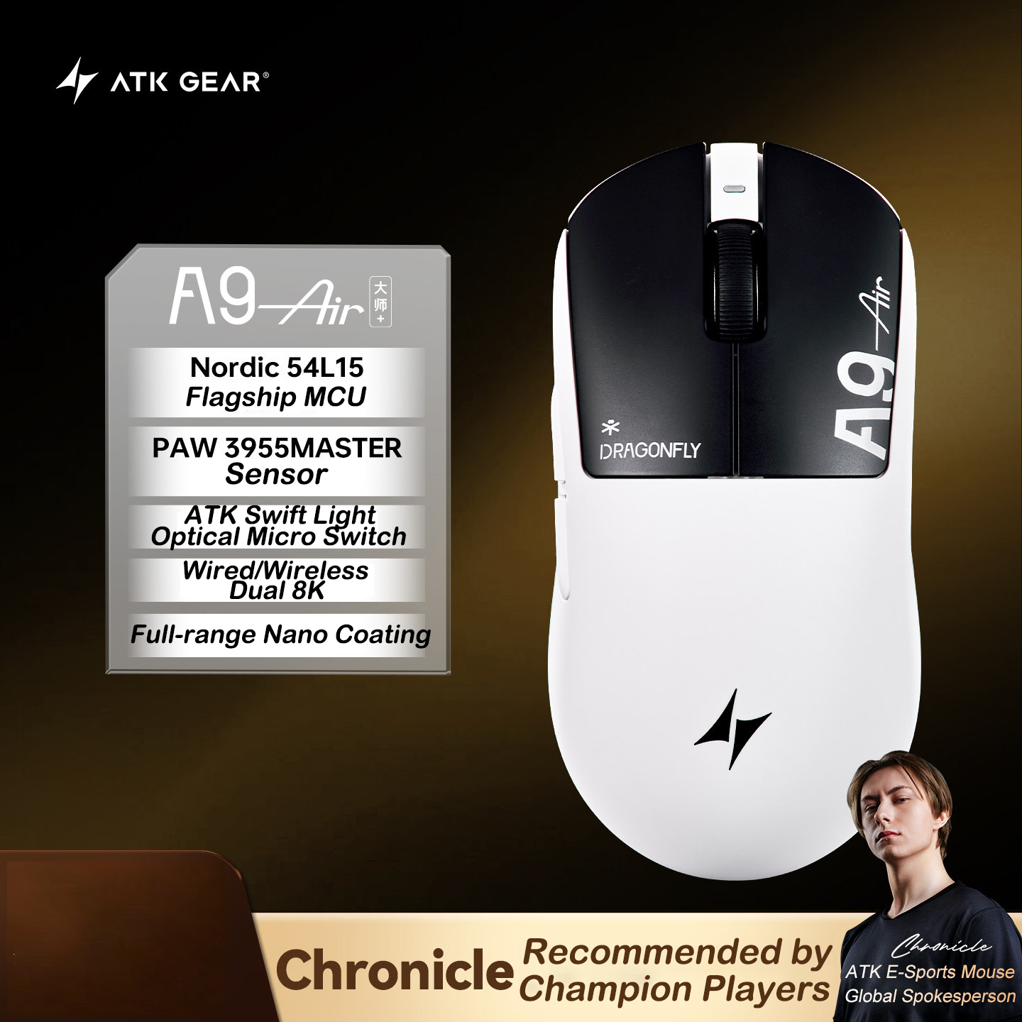 Ultimate Esports Gaming - فأرة ألعاب ATK A9 Air Ultimate