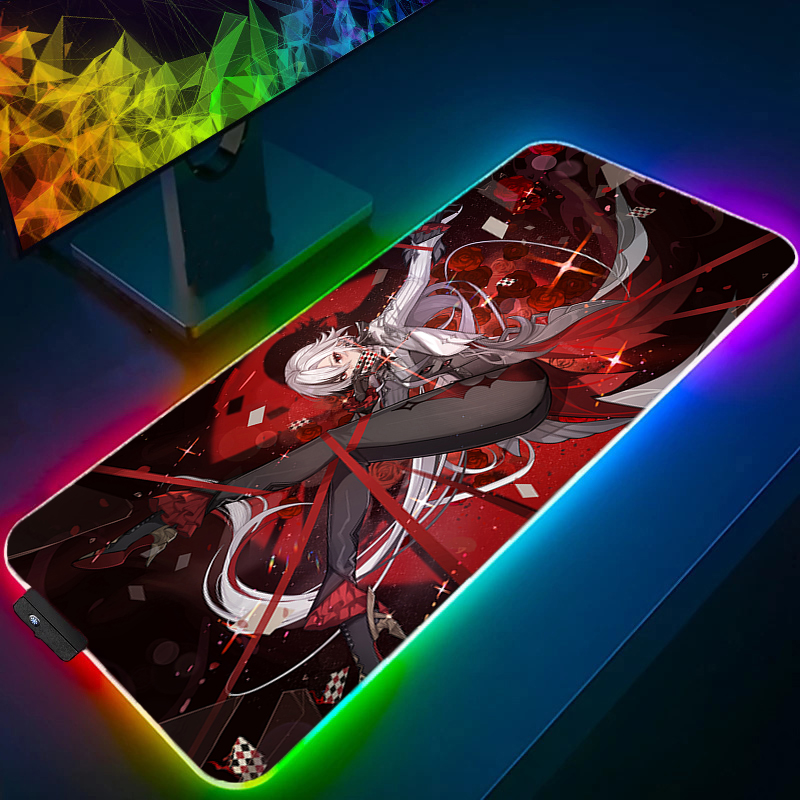 Mouse Pad Extended Rgb - لوحة ماوس ألعاب LED للكمبيوتر Genshin