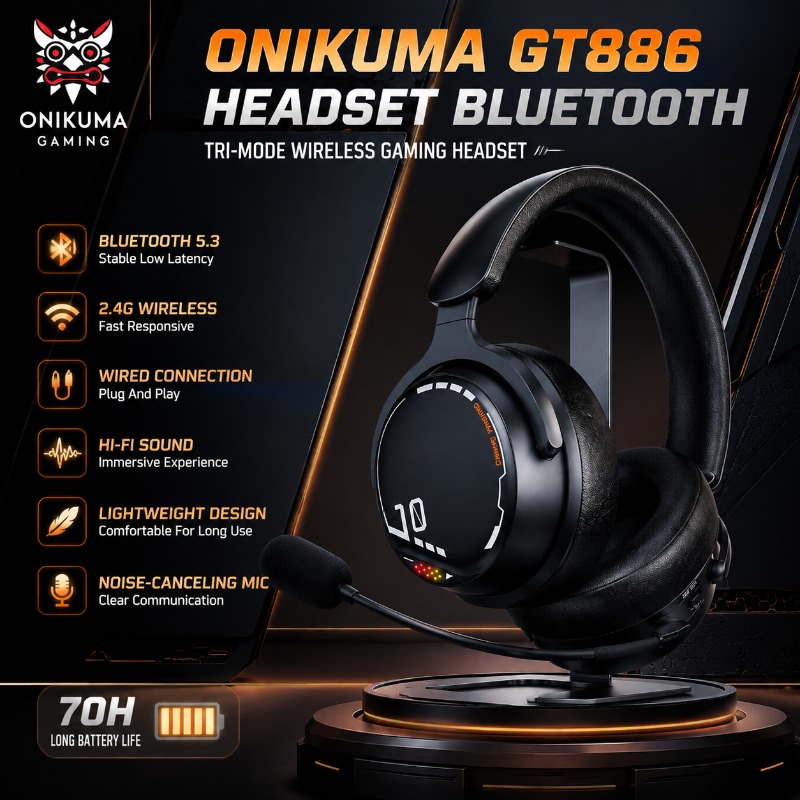 سماعة ألعاب ONIKUMA GT886 ثلاث - مراجعة Esports Gaming Monitor وسعره
