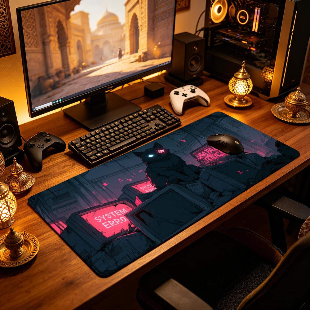 بساط فأرة ألعاب كبير بتصميم قط - مراجعة Esports Gaming Monitor وسعره